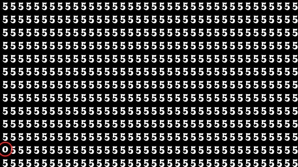 Optical Illusion IQ Test: Are You A Genius? Within 5 Seconds Spot The Number 0 among 5