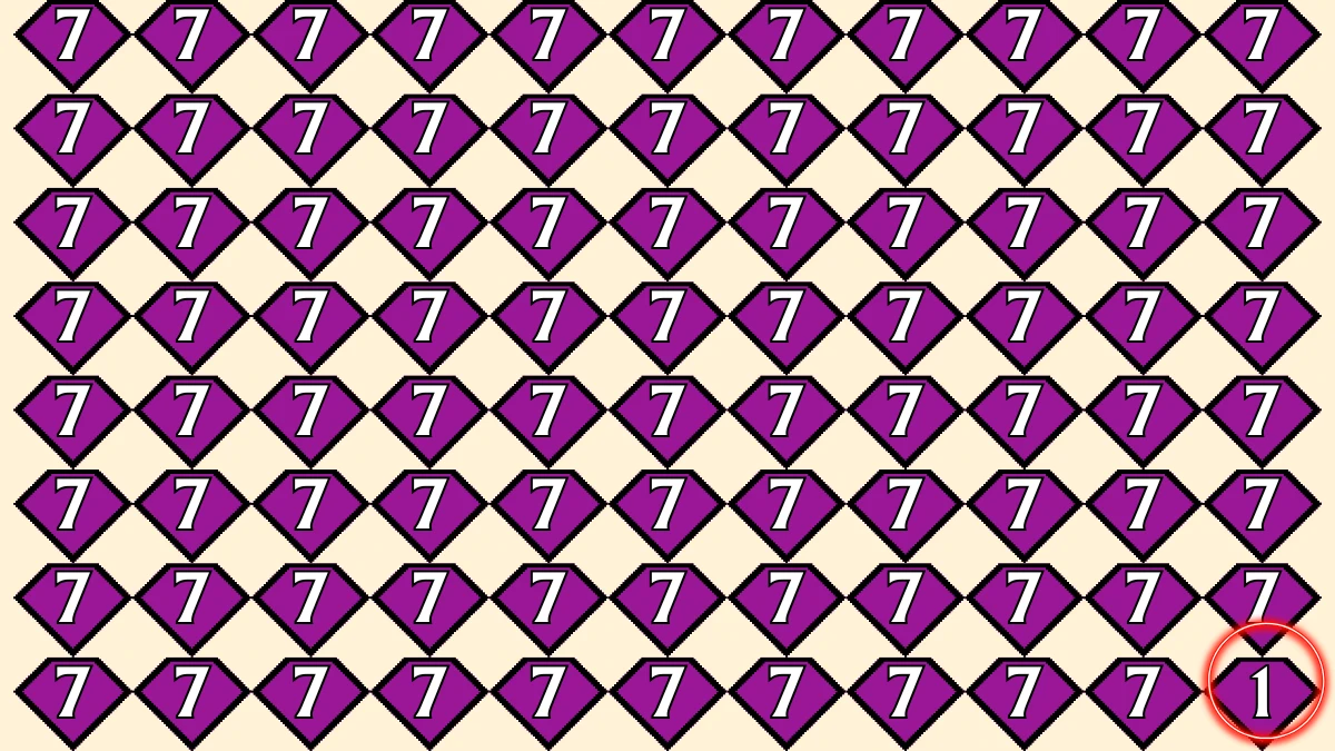 Optical Illusion IQ Test: Are You A Genius? Within 5 Seconds Spot The Number 1 among 7