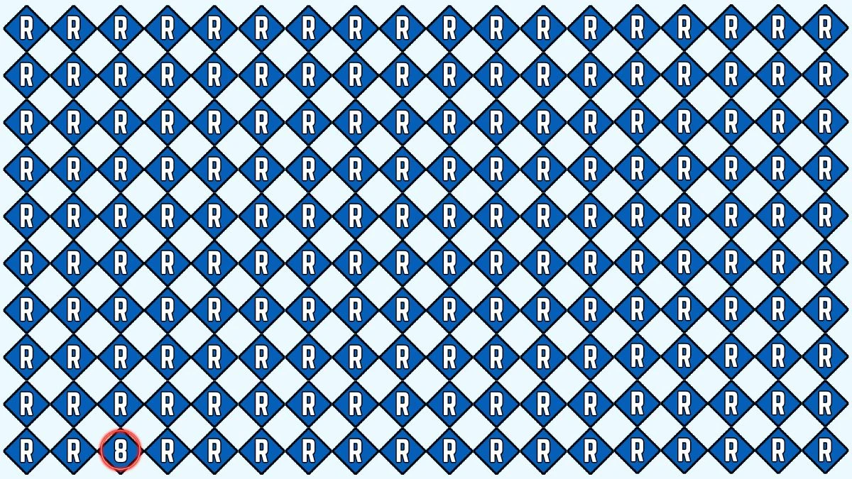 Optical Illusion IQ Test: Are You A Genius? Within 5 Seconds Spot The Number 8 among Letter R