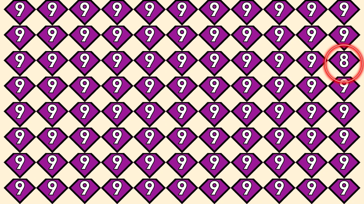 Optical Illusion IQ Test: Are You A Genius? Within 6 Seconds Spot The Number 8 among 9