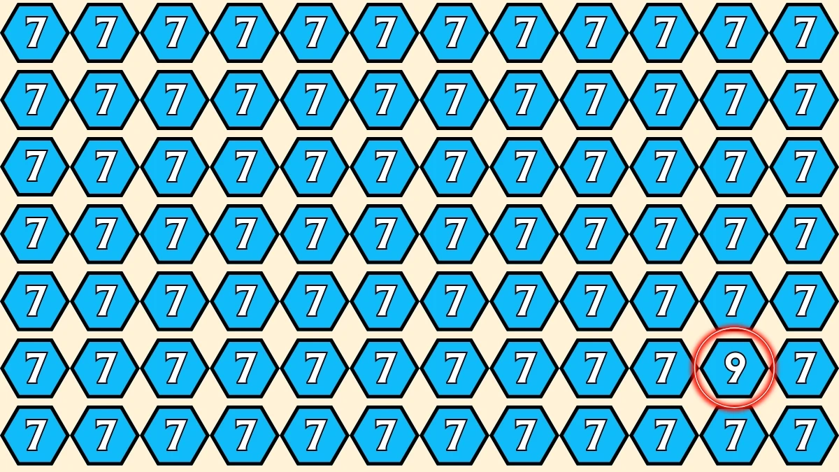 Optical Illusion IQ Test: Are You A Genius? Within 6 Seconds Spot The Number 9 among 7