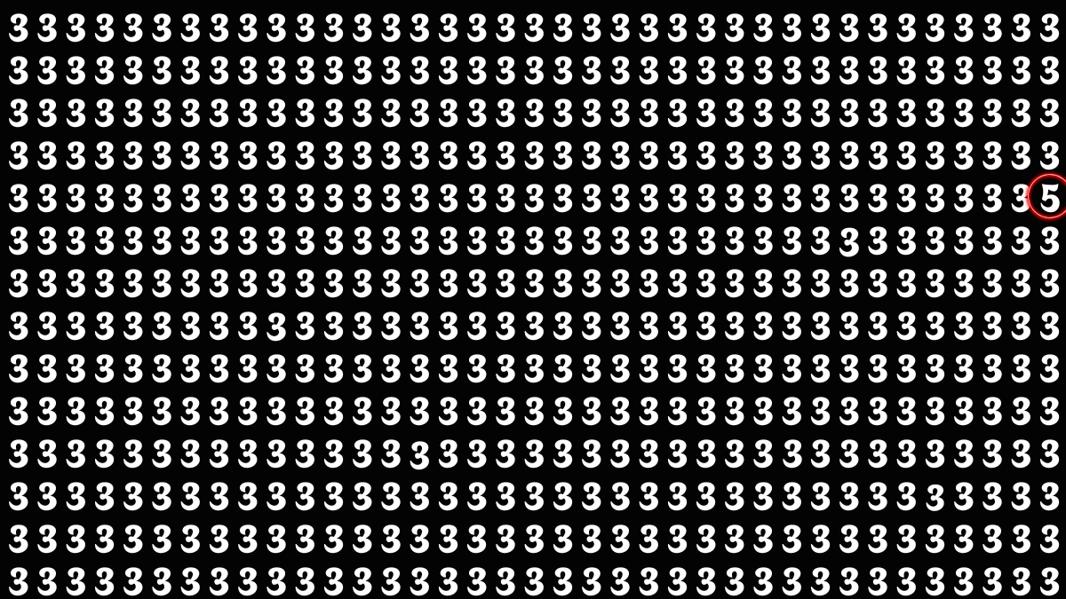 Optical Illusion IQ Test: Are You A Genius? Within 7 Seconds Spot The Number 5 among 3