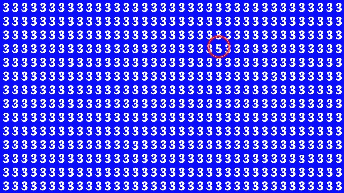 Optical Illusion IQ Test: Are You A Genius? Within 8 Seconds Spot The Number 5 among 3