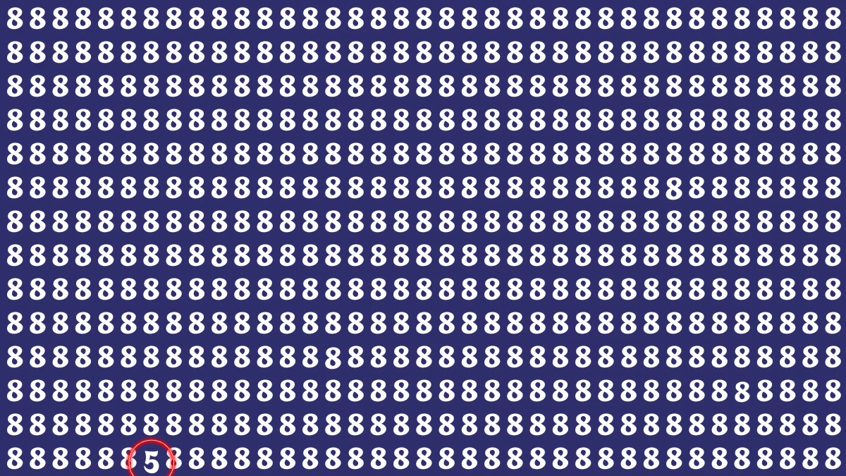 Optical Illusion IQ Test: Are You A Genius? Within 8 Seconds Spot The Number 5 among 8