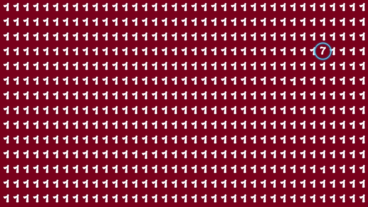 Optical Illusion IQ Test: Are You A Genius? Within 8 Seconds Spot The Number 7 among 1
