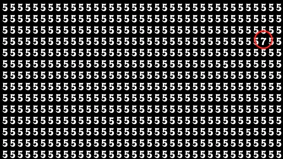 Optical Illusion IQ Test: Are You A Genius? Within 8 Seconds Spot The Number 7 among 5