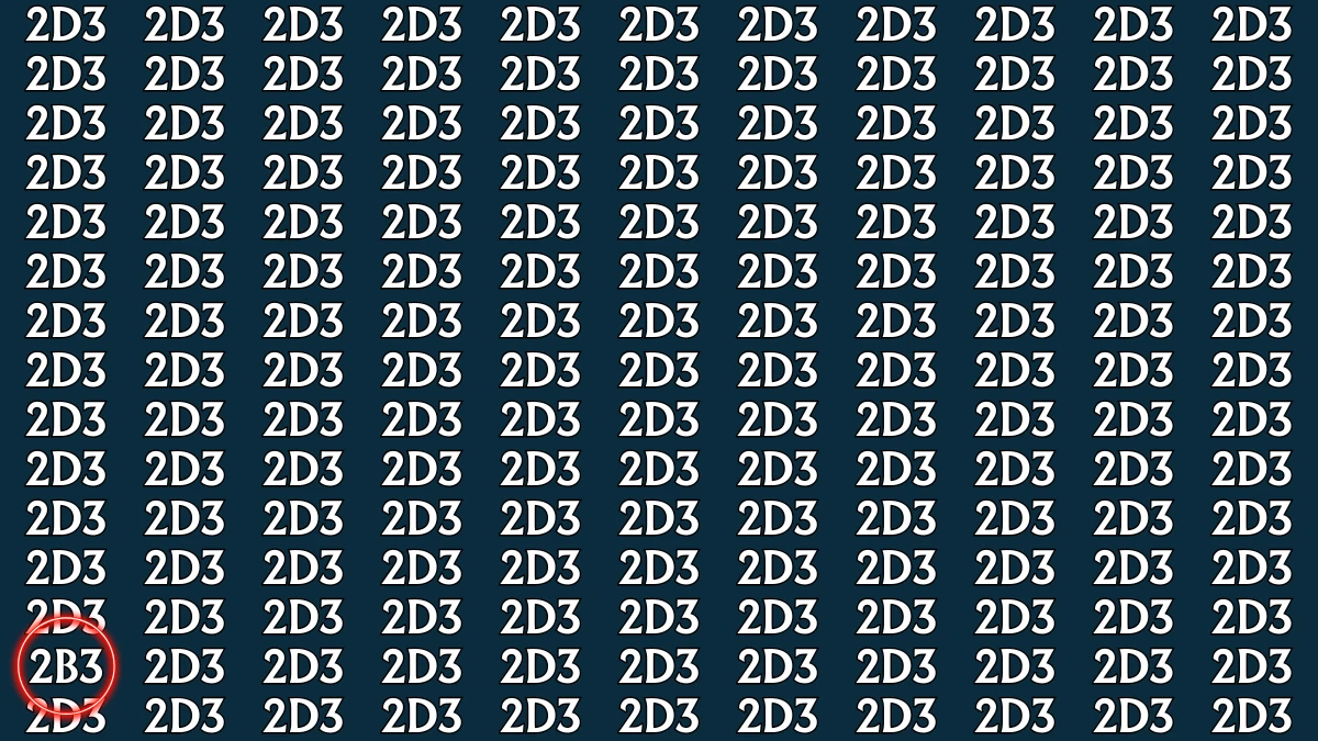 Optical Illusion: Only Sharp Eyes Can Find the Hidden 2B3 among 2D3 within 8 Seconds