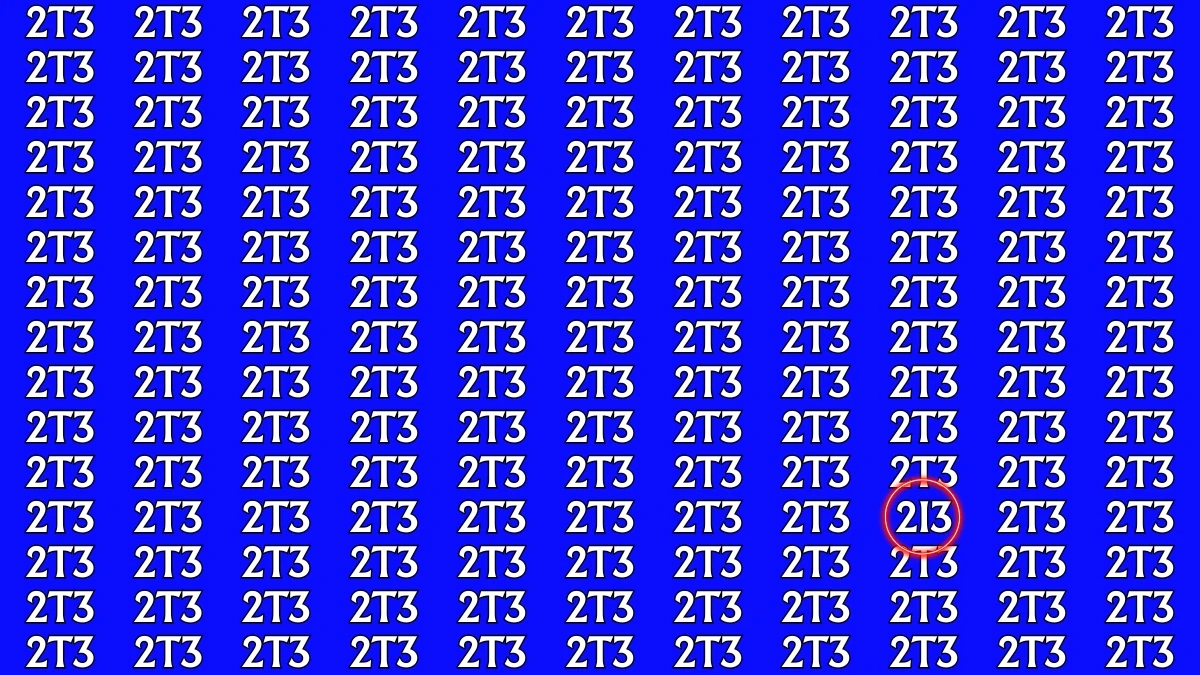 Optical Illusion: Only Sharp Eyes Can Find the Hidden 2I3 among 2T3s within 9 Seconds