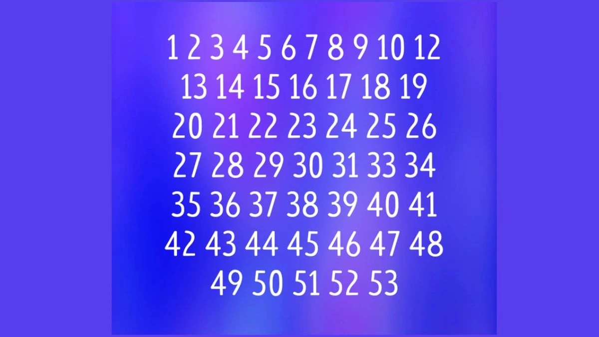 Optical Illusion: Within 15 Secs find the Missing Numbers from 1 To 53