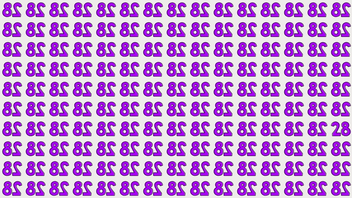 Optical Illusion: Within 5 Seconds Spot The Number 28 among Inverted 28