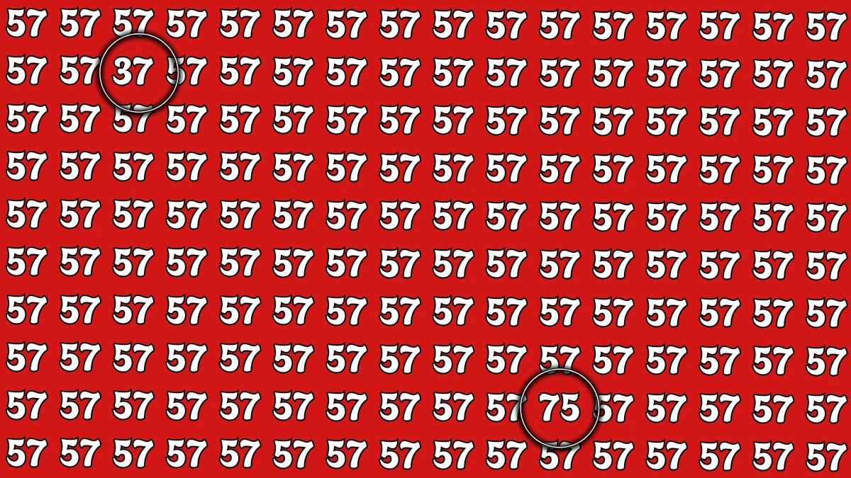 Optical Illusion: Within 5 Seconds Spot The Number 37 and 75 among 57