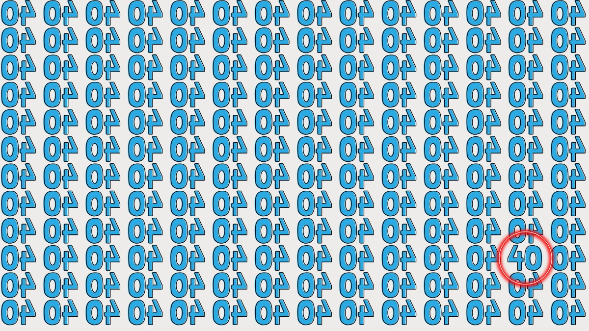 Optical Illusion: Within 5 Seconds Spot The Number 40 among Inverted 40