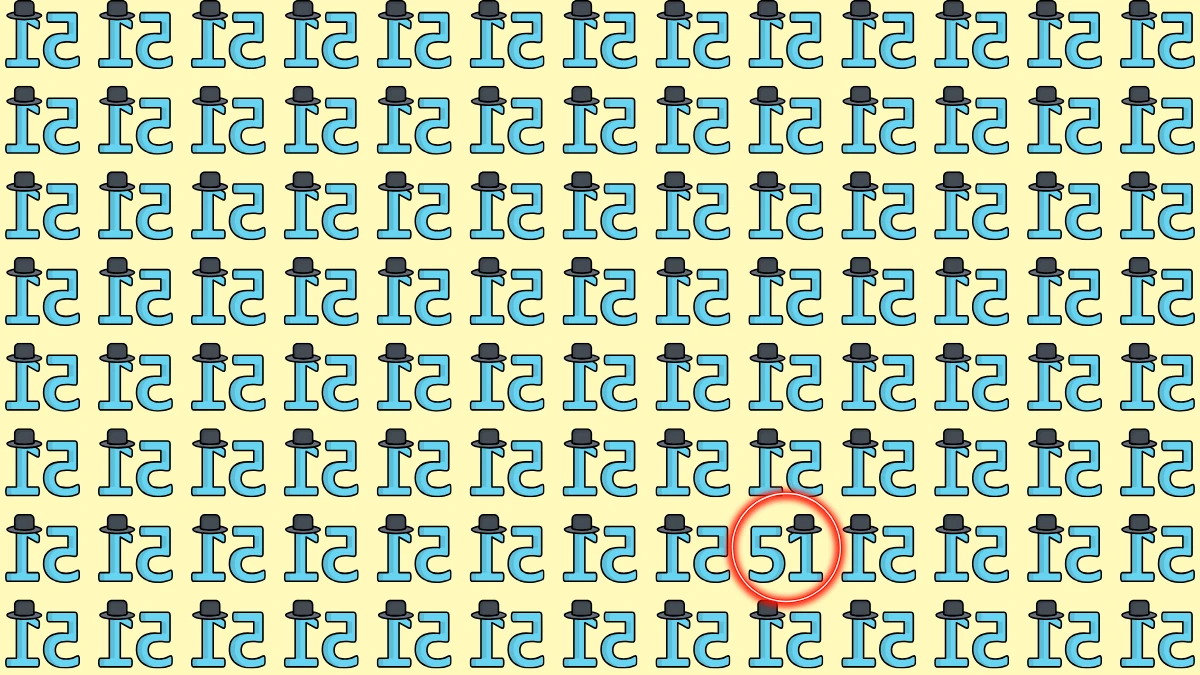 Optical Illusion: Within 5 Seconds Spot The Number 51 among Inverted 51