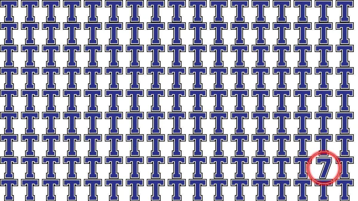Optical Illusion: Within 5 Seconds Spot The Number 7 among Inverted T