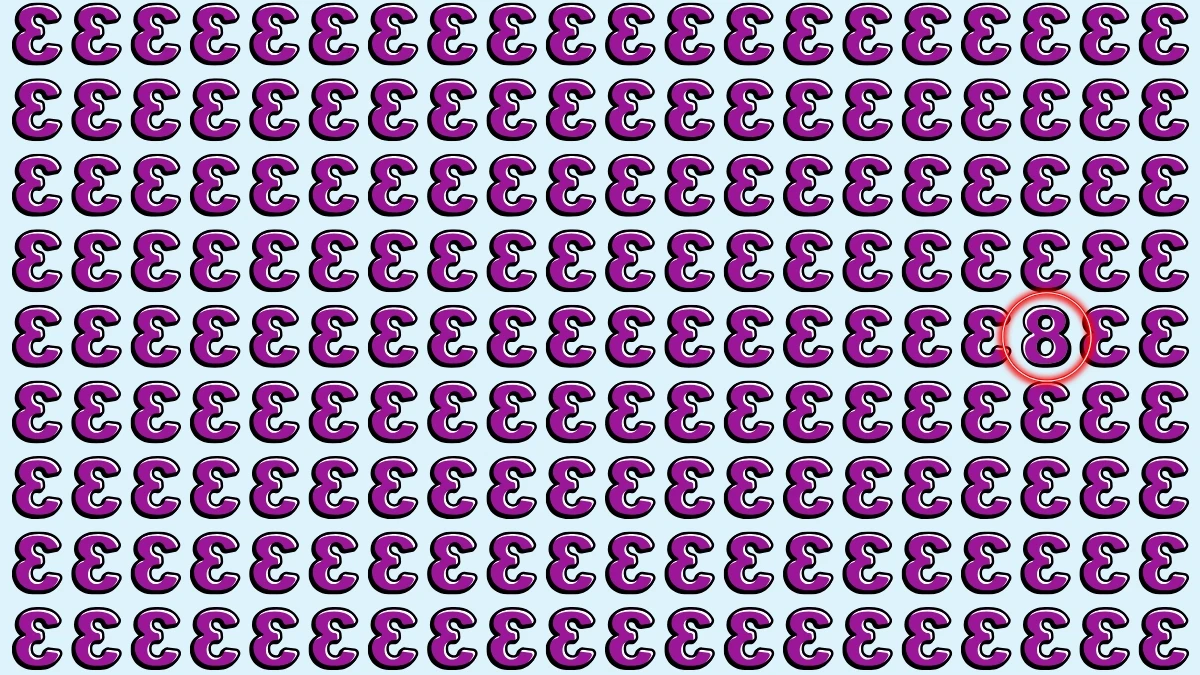 Optical Illusion: Within 5 Seconds Spot The Number 8 among Inverted 3
