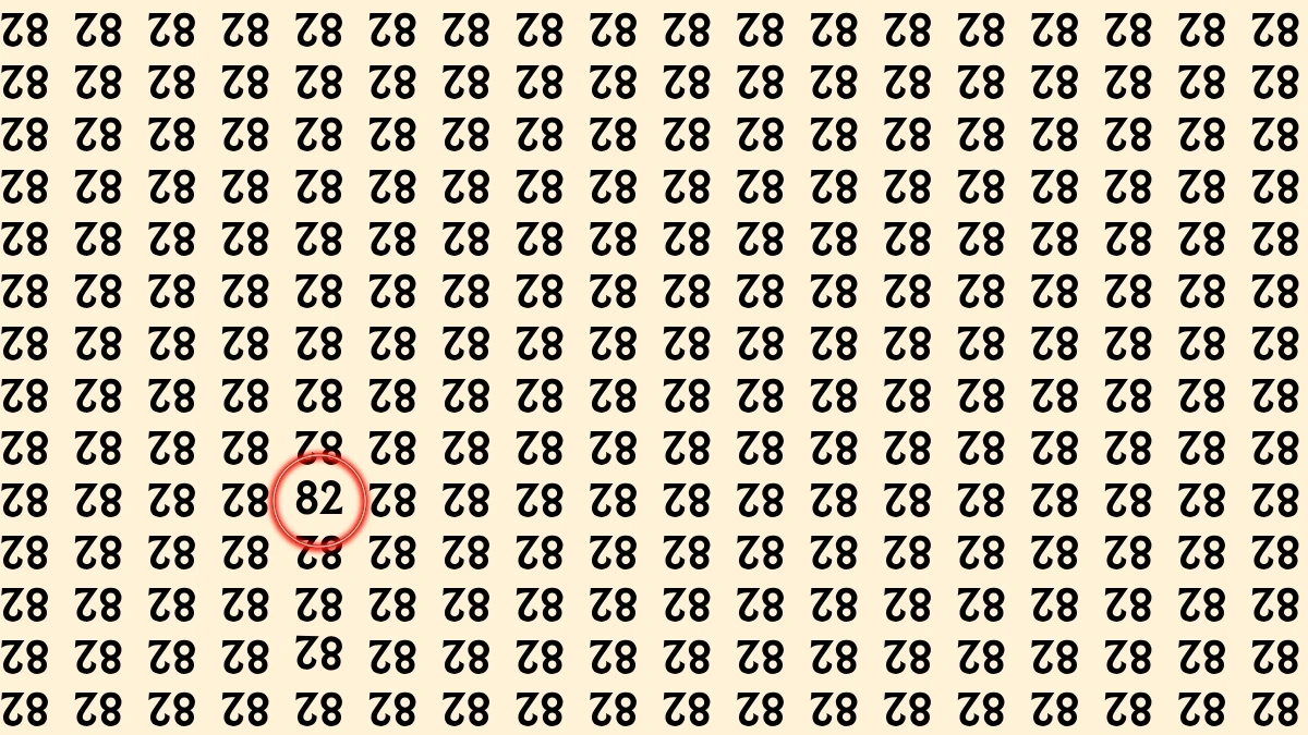 Optical Illusion: Within 6 Seconds Spot The Number 82 among Inverted 82s