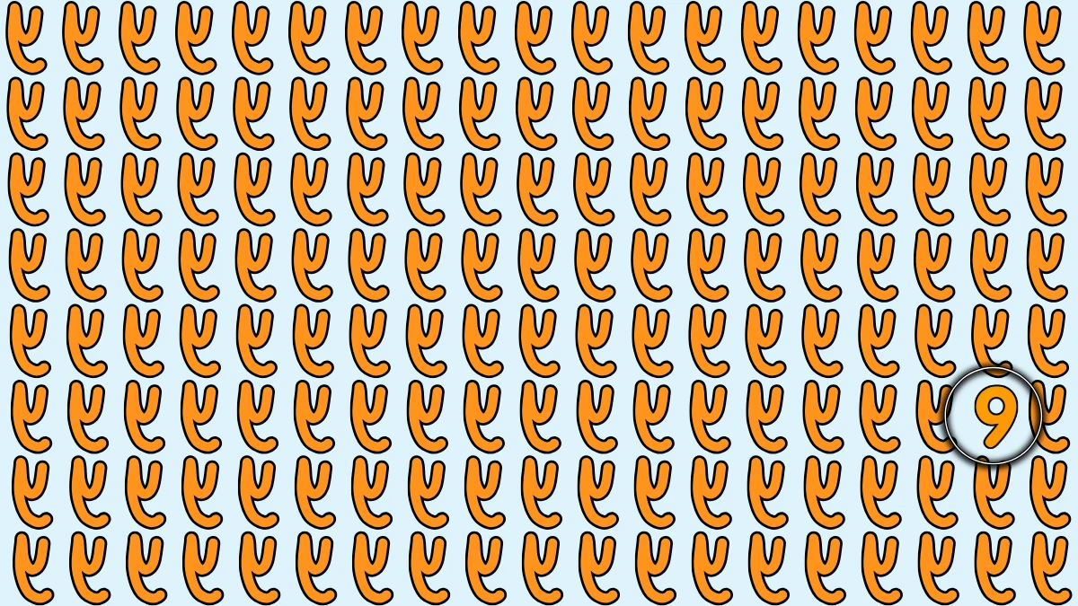 Optical Illusion: Within 6 Seconds Spot The Number 9 among Inverted Y