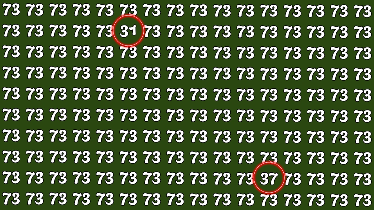 Optical Illusion: Within 7 Seconds Spot The Number 31 and 37 among 73