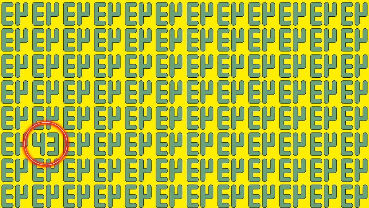 Optical Illusion: Within 7 Seconds Spot The Number 43 among Inverted 43