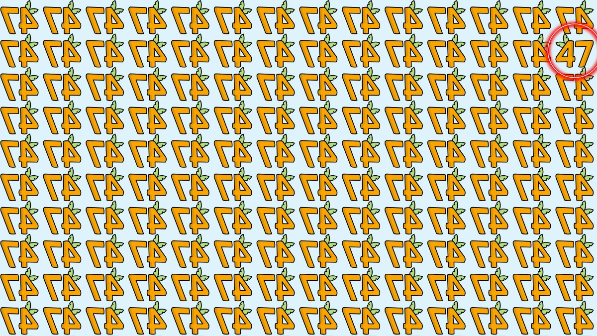 Optical Illusion: Within 7 Seconds Spot The Number 47 among Inverted 47