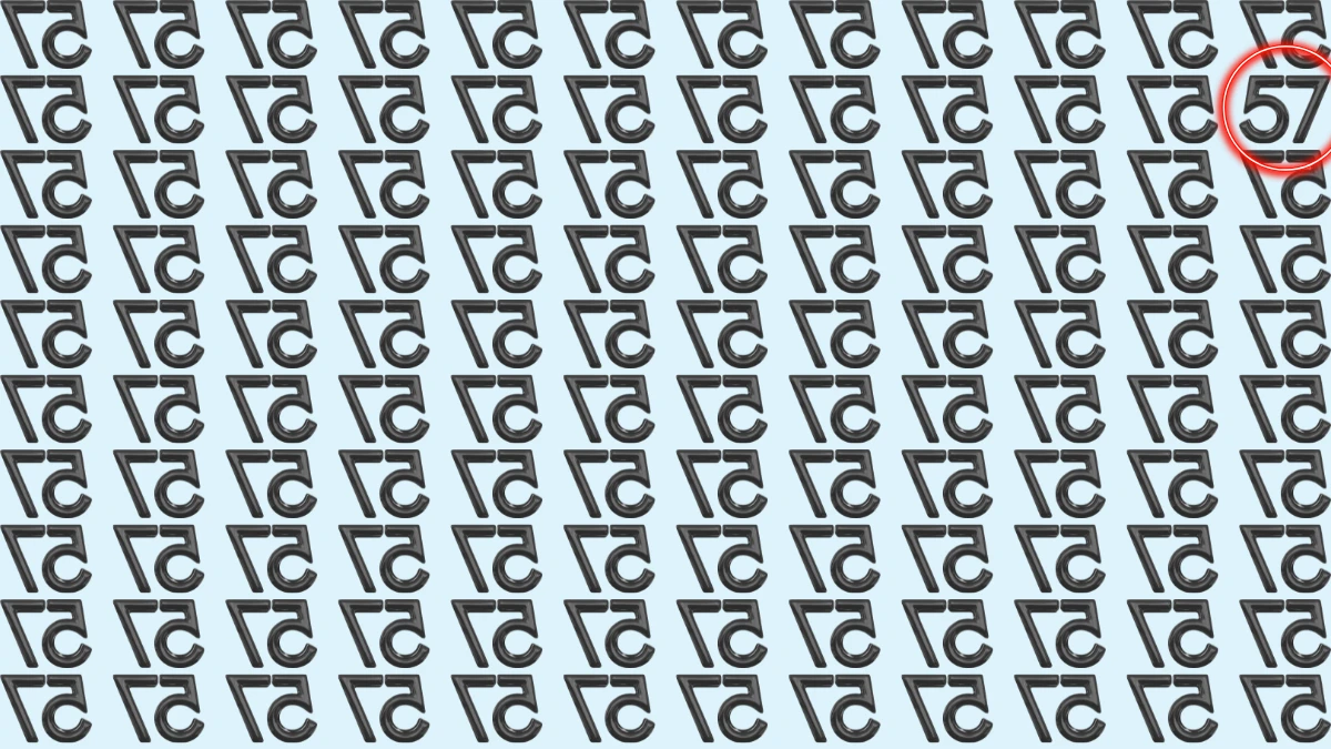Optical Illusion: Within 7 Seconds Spot The Number 57 among Inverted 57