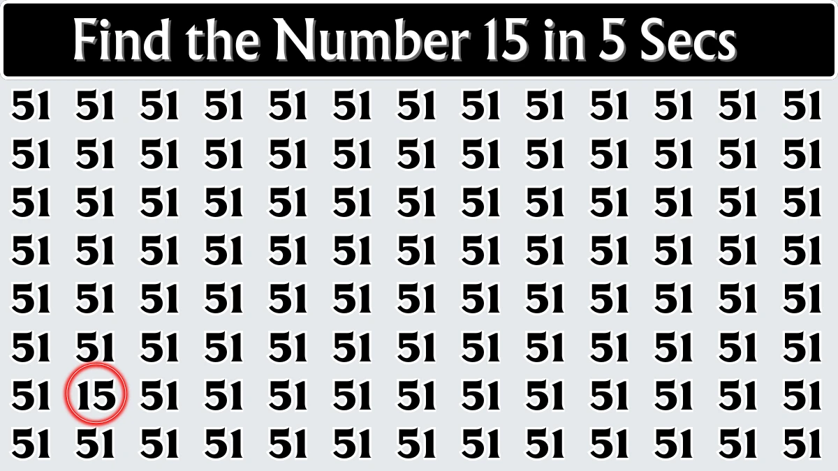 You have eagle eyes and a sharp brain if you can spot 15 among 51s in 6 seconds!