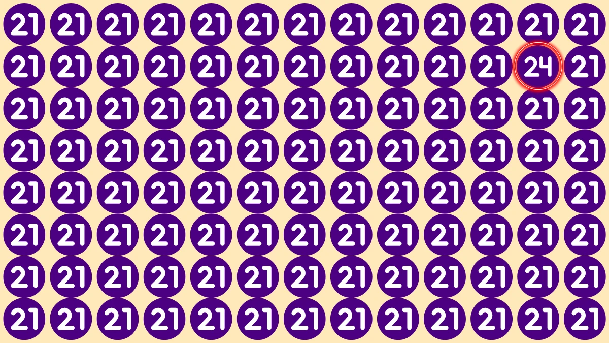 You have eagle eyes and a sharp brain if you can spot 24 among 21s in 6 seconds!
