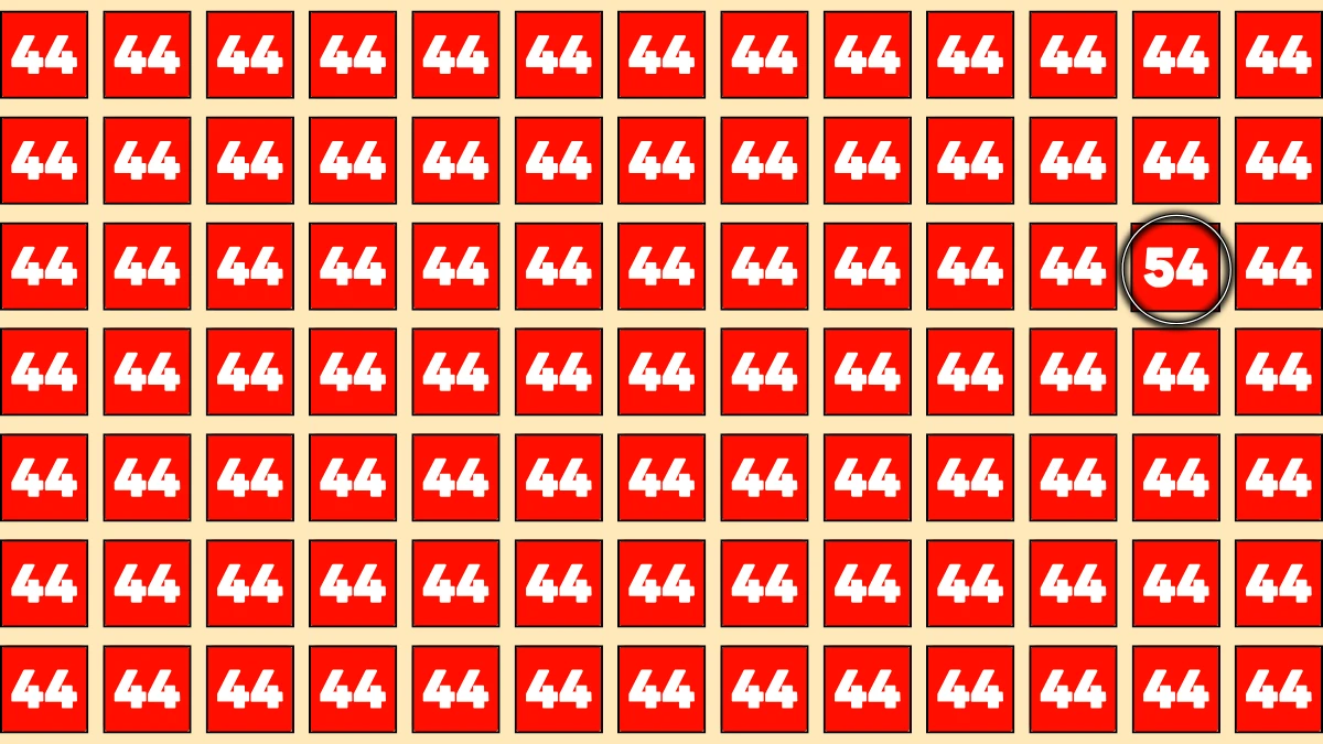 You have eagle eyes and a sharp brain if you can spot 54 among 44s in 6 seconds!