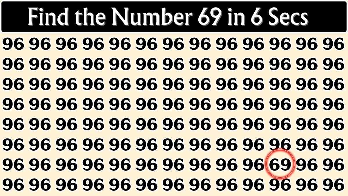 You have eagle eyes and a sharp brain if you can spot 69 among 96s in 6 seconds!