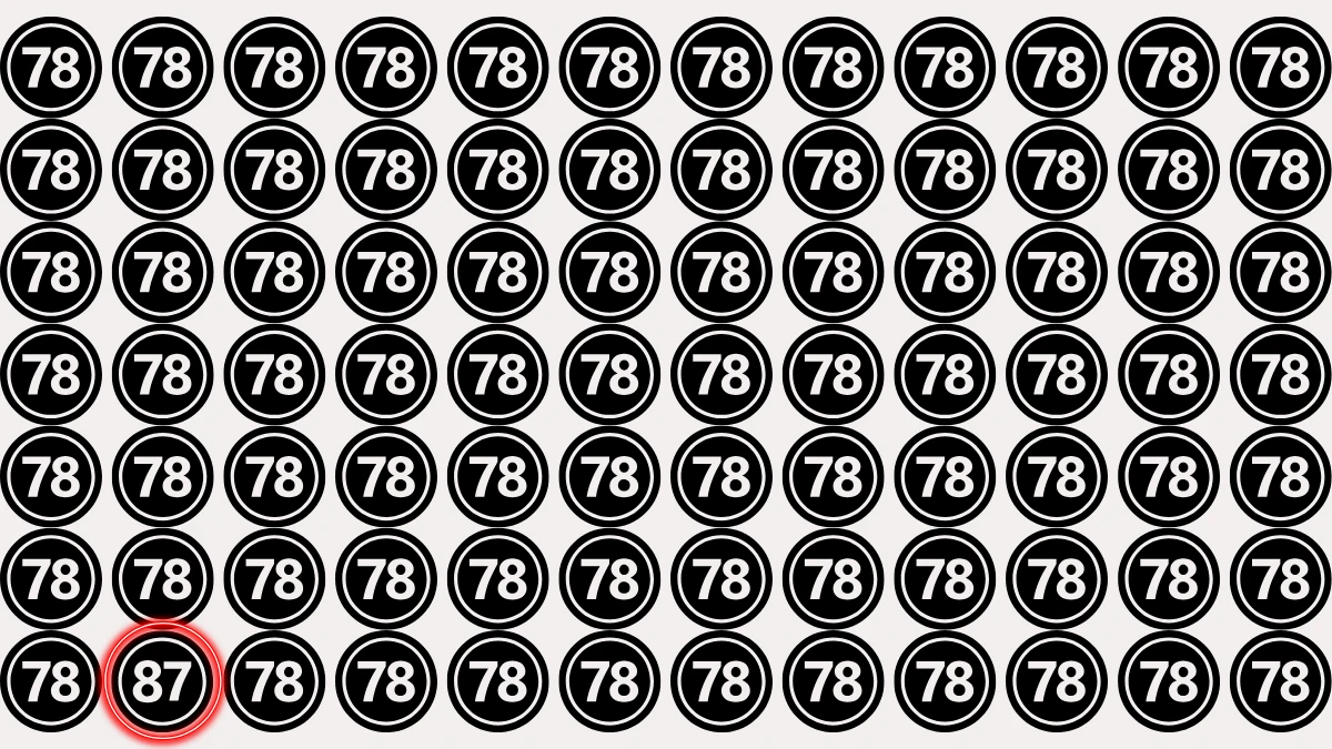 You have eagle eyes and a sharp brain if you can spot 87 among 78s in 9 seconds!