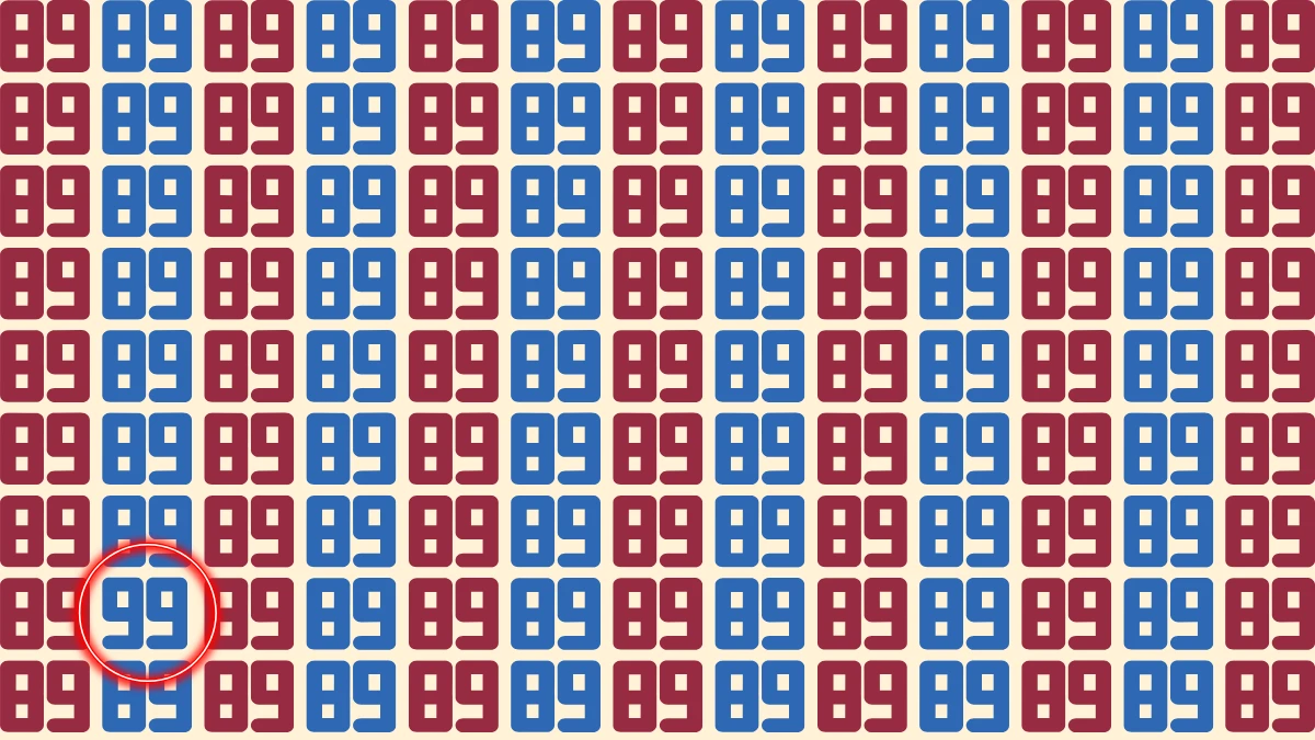 You have eagle eyes and a sharp brain if you can spot 99 among 89s in 8 seconds!