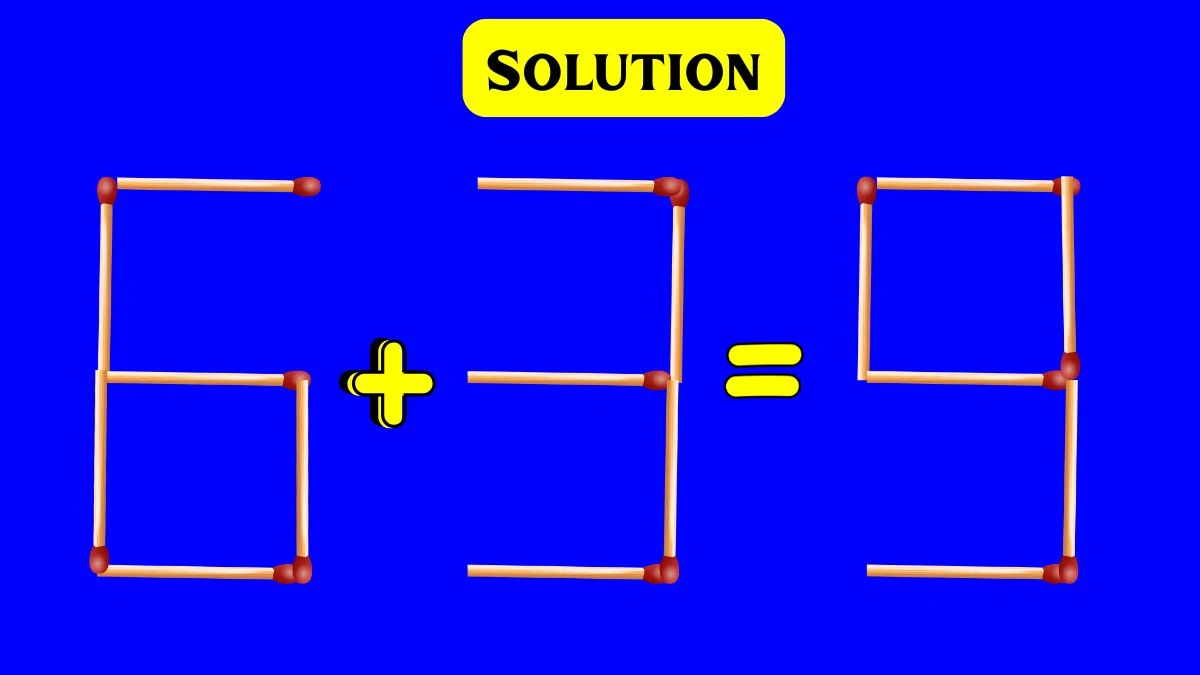Brain Teaser Math IQ Test: 5+9=9 Move Only One Matchstick to make the Equation Correct in 10 Secs? Only High IQ Person Can Solve This