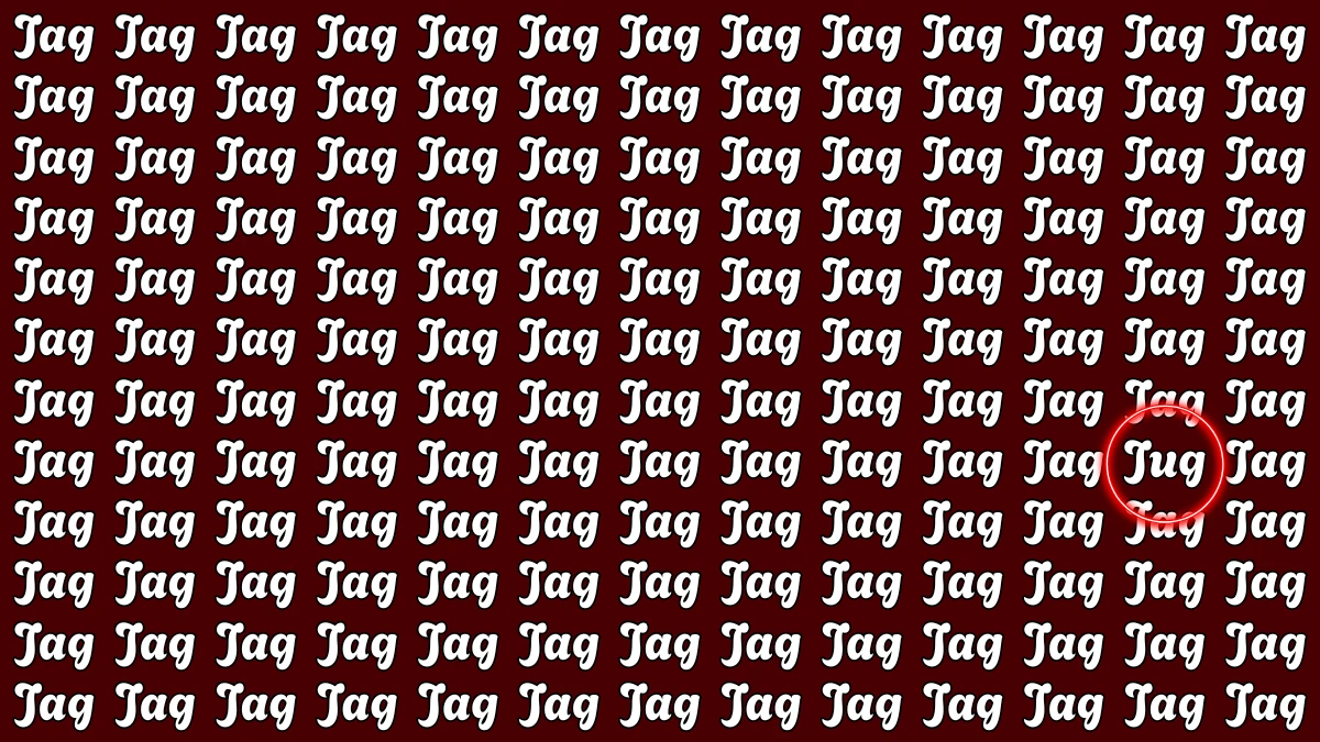 Brain Teaser: Within 5 Seconds Spot The Word Jag among Jug