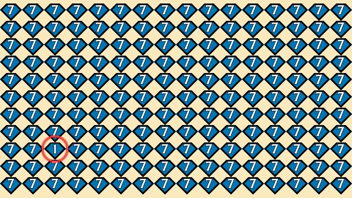 Brain Teaser: Within 7 Seconds Spot The Number 1 among 7