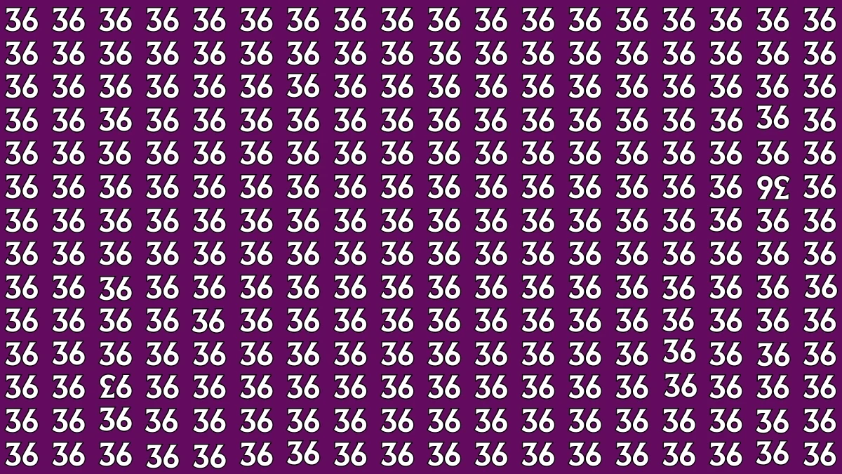 Optical Illusion: Within 6 Seconds Spot The Inverted 36 and 93 among 36s