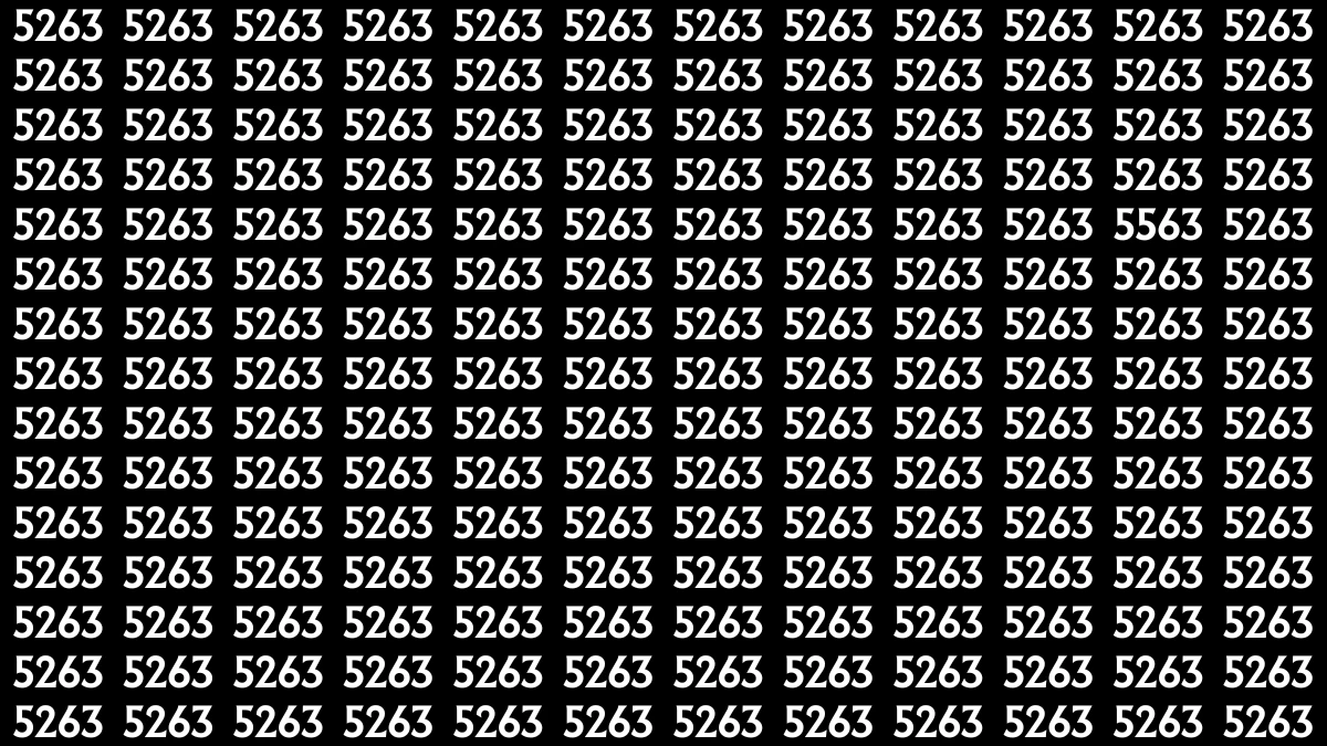 Optical Illusion: Within 6 Seconds Spot The Number 5563 among 5263