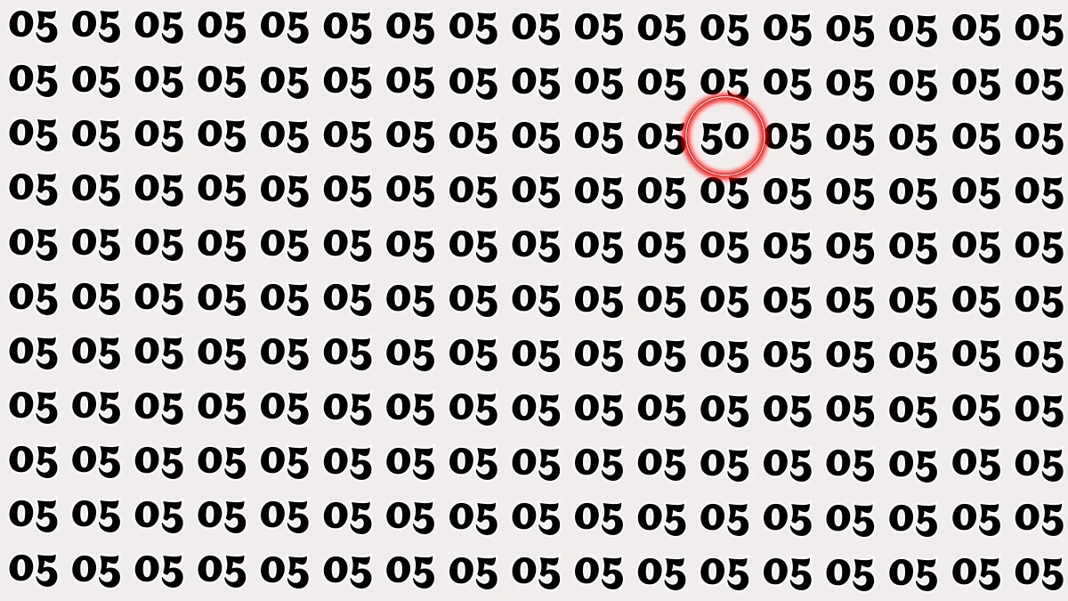 Observation Find it Out: Within 5 Seconds Spot The Number 50 among 05