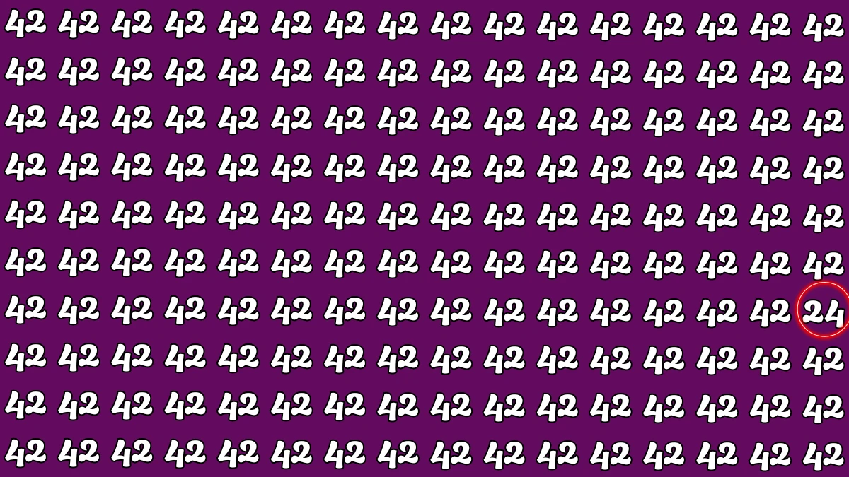Observation Find it Out: Within 6 Seconds Spot The Number 24 among 42