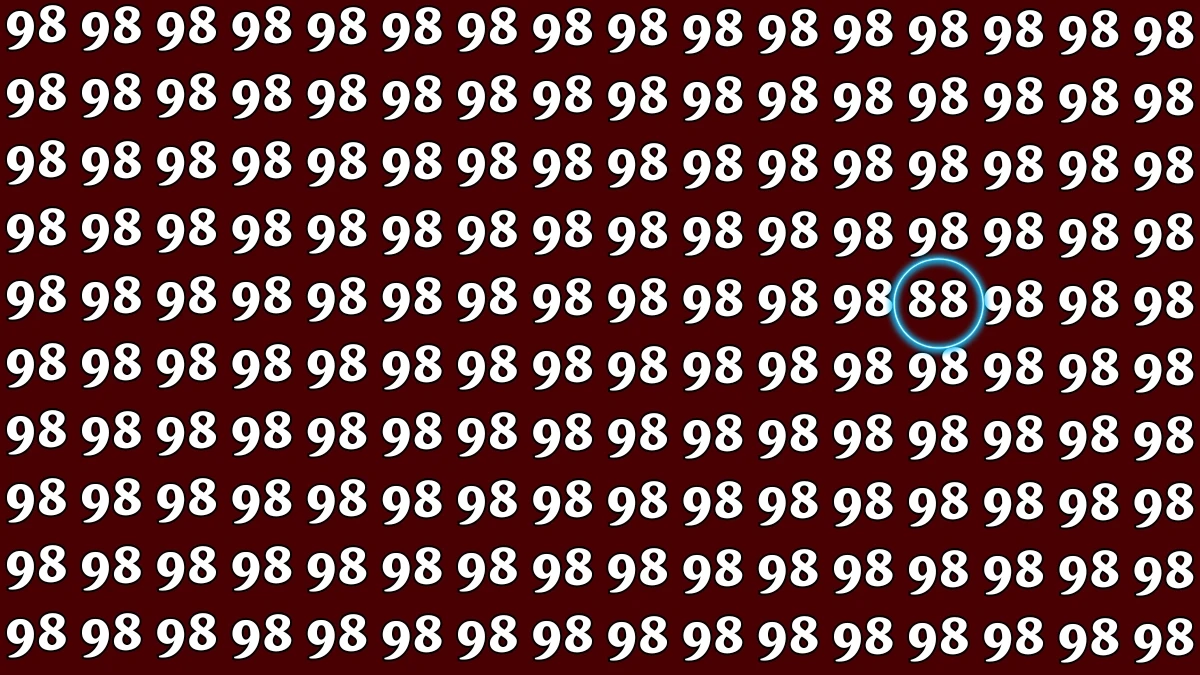 Observation Find it Out: Within 8 Seconds Spot The Number 88 among 98