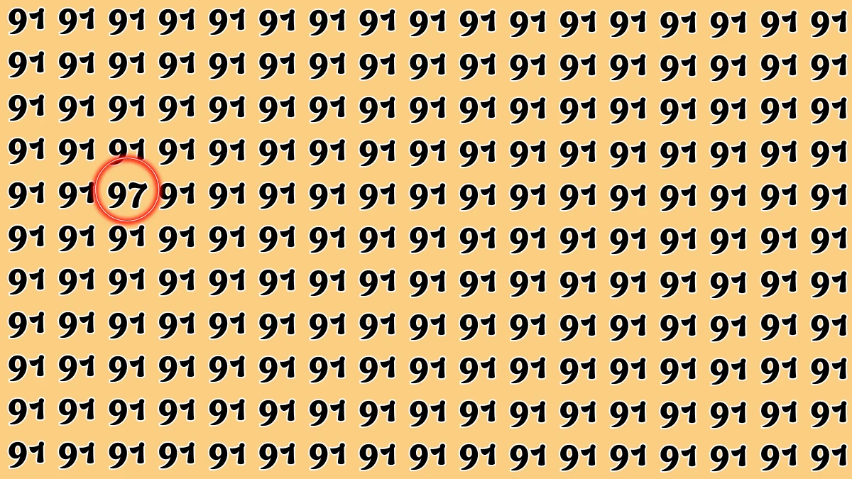 Observation Find it Out: Within 9 Seconds Spot The Number 97 among 91
