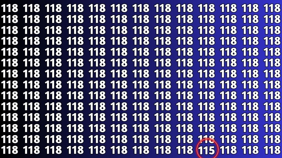 Optical Illusion 7 Seconds Challenge: Only People with Eagle Eyes Can spot the Number 115