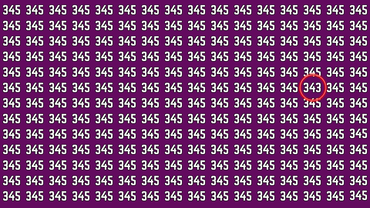 Optical Illusion 7 Seconds Challenge: Only People with Eagle Eyes Can spot the Number 343