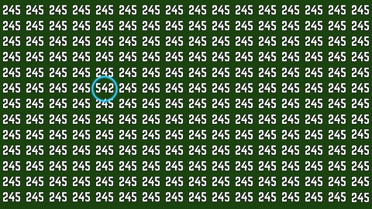 Optical Illusion 7 Seconds Challenge: Only People with Eagle Eyes Can spot the Number 542