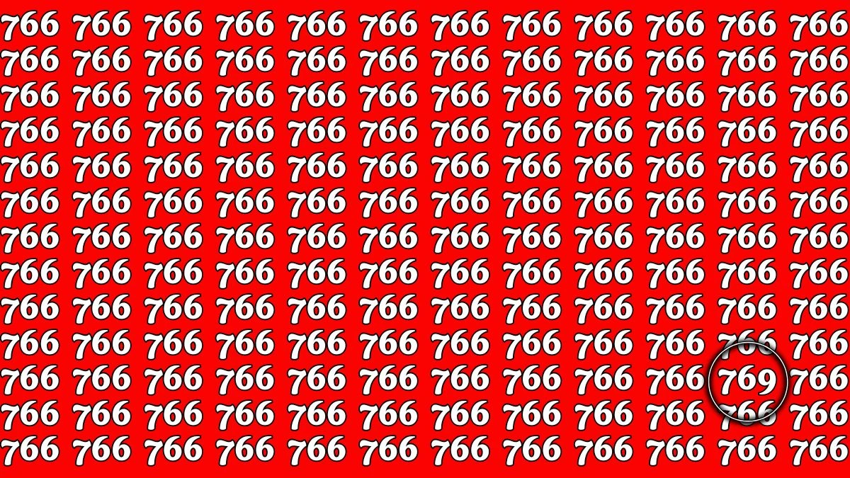 Optical Illusion 7 Seconds Challenge: Only People with Eagle Eyes Can spot the Number 769