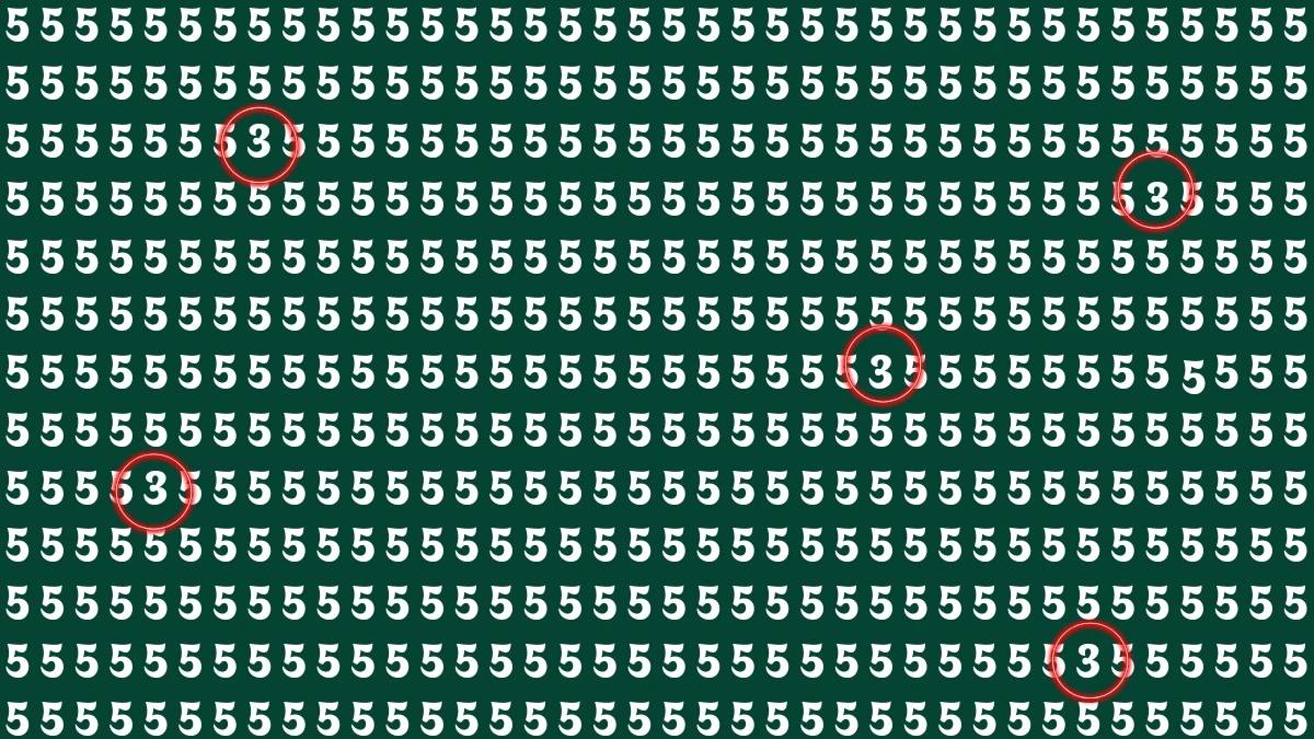 Optical Illusion: Can You Find All the 3s Among the 5s in 10 Seconds?
