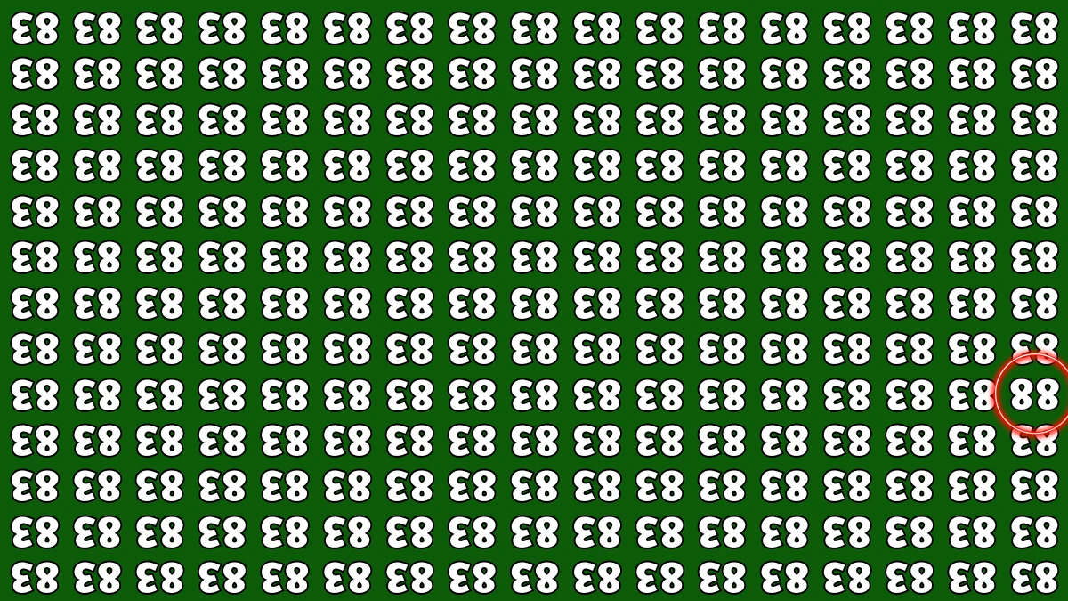 Optical Illusion IQ Test: Are You A Genius? Within 5 Seconds Spot The Inverted 88 among Inverted 83s