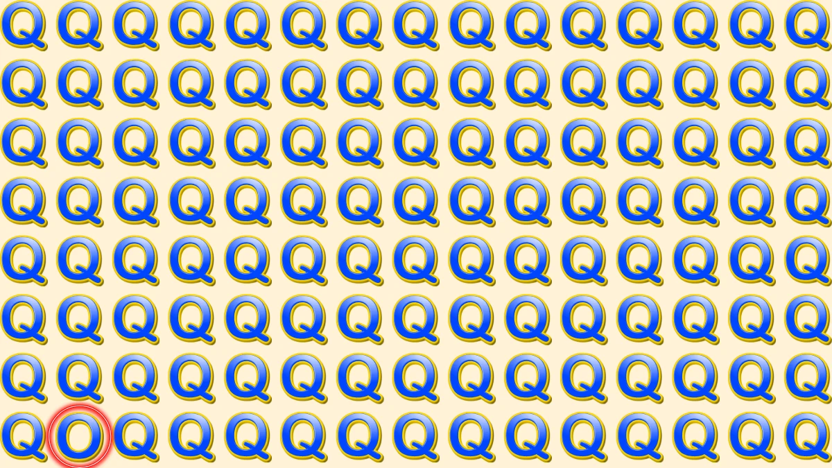 Optical Illusion IQ Test: Are You A Genius? Within 5 Seconds Spot The Letter O among Q
