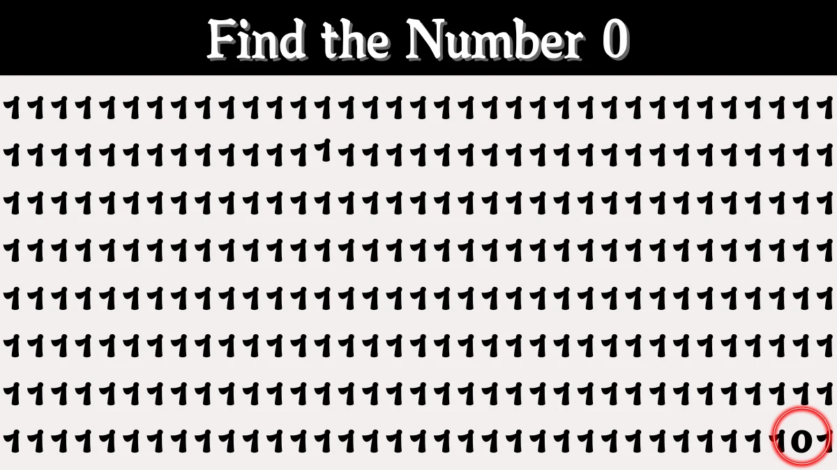 Optical Illusion IQ Test: Are You A Genius? Within 5 Seconds Spot The Number 0 among 1