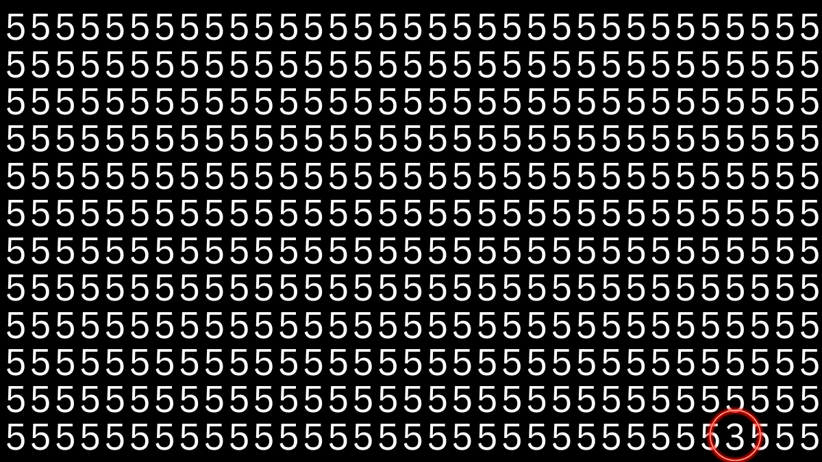 Optical Illusion IQ Test: Are You A Genius? Within 7 Seconds Spot The Number 3 among 5
