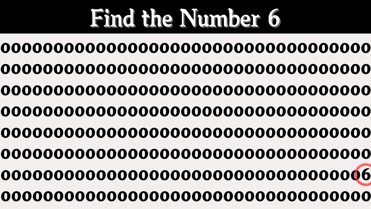 Optical Illusion IQ Test: Are You A Genius? Within 6 Seconds Spot The Number 6 among 0